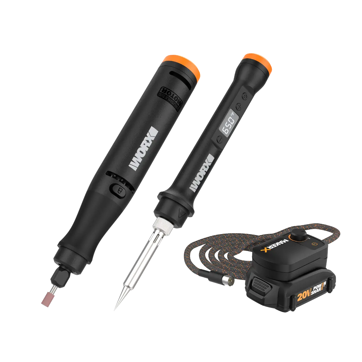 20V MAKERX 2pc Rotary Tool + Wood/Metal Crafter Combo Kit 20V MAKERX 2pc Rotary Tool + Wood/Metal Crafter Combo Kit