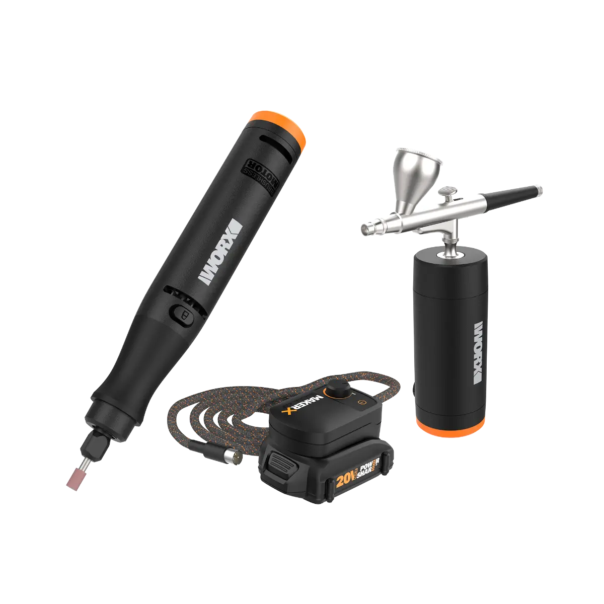 20V MAKERX 2pc Combo Kit - Rotary Tool + Air Brush 20V MAKERX 2pc Combo Kit - Rotary Tool + Air Brush