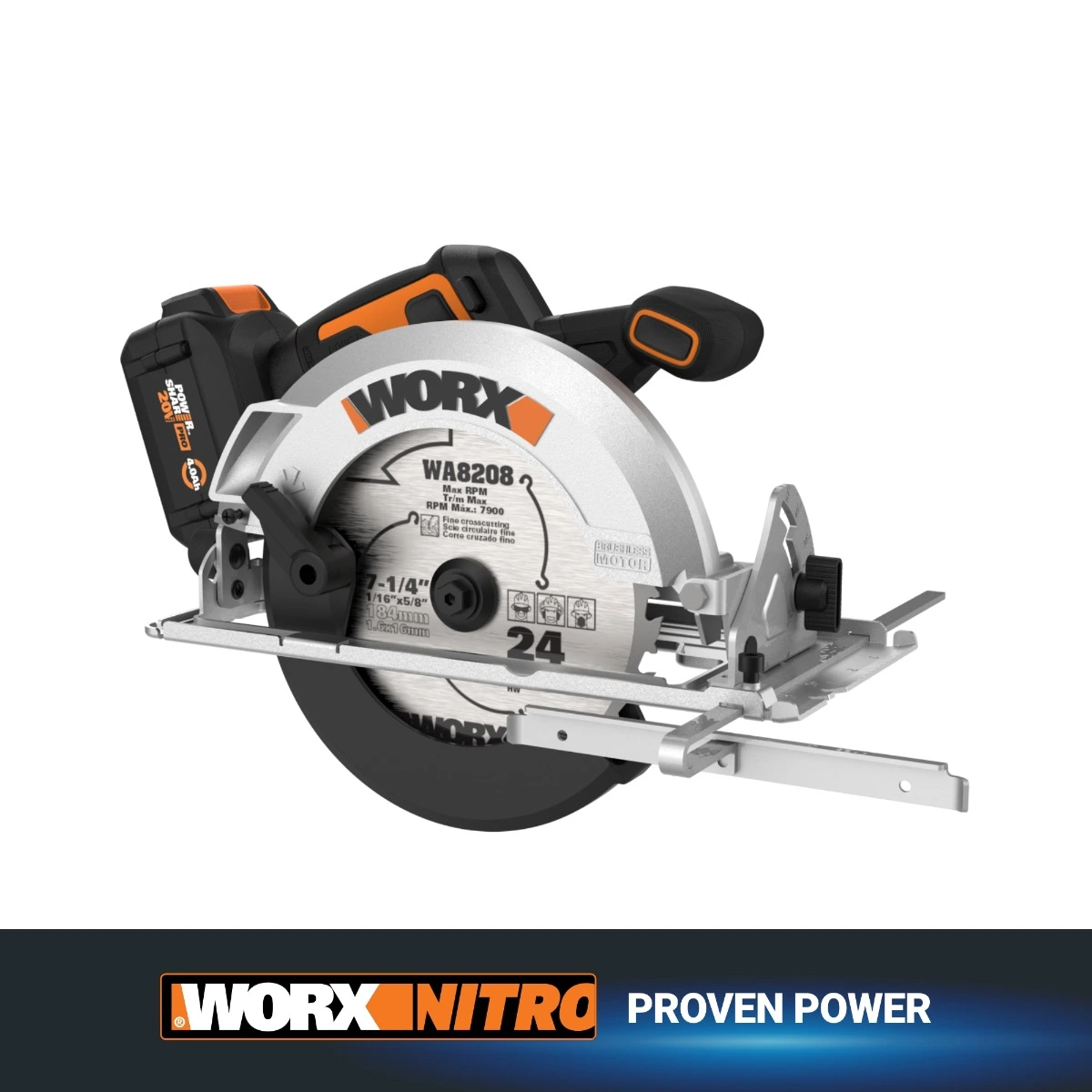 Nitro 20V Power Share 7.25" Cordless Circular Saw with Brushless Motor