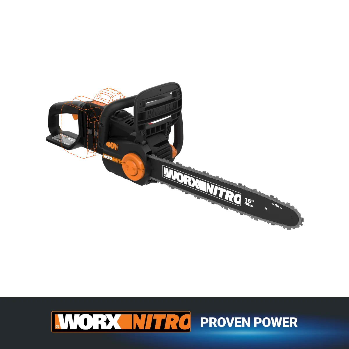 Nitro 40V Power Share Cordless 16" Chainsaw with Brushless Motor - Tool Only
