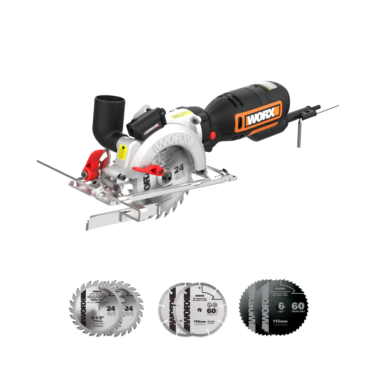 WorxSaw XL 4.5" Compact Electric Circular Saw with 6 Blades (Discontinued) WorxSaw XL 4.5" Compact Electric Circular Saw with 6 Blades (Discontinued)