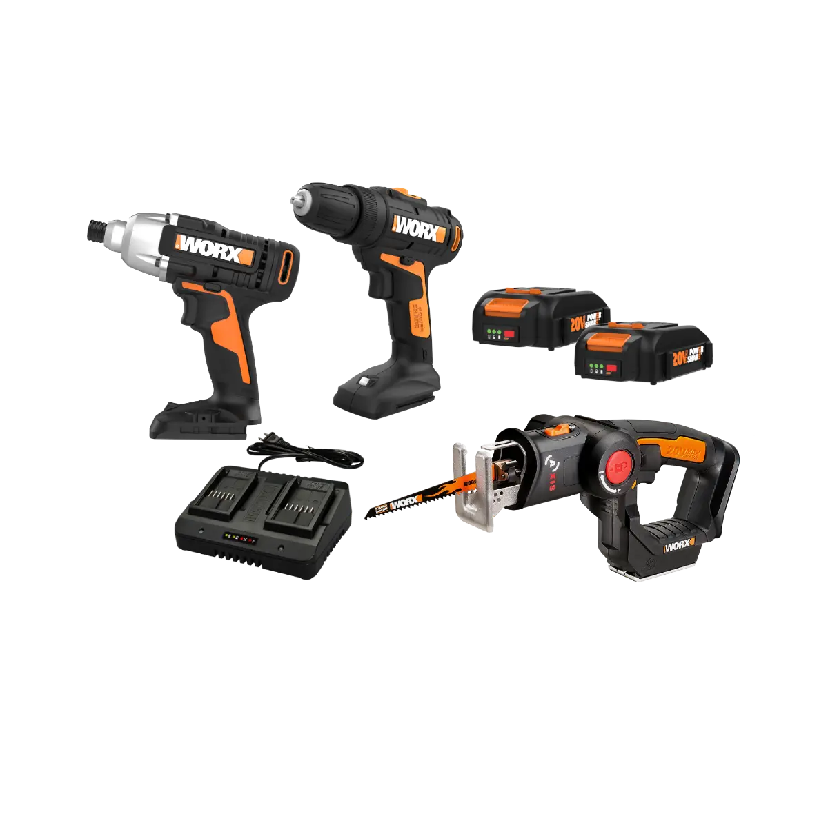 20V Drill, Impact Driver & Axis Reciprocating Saw 3pc DIY Combo Kit