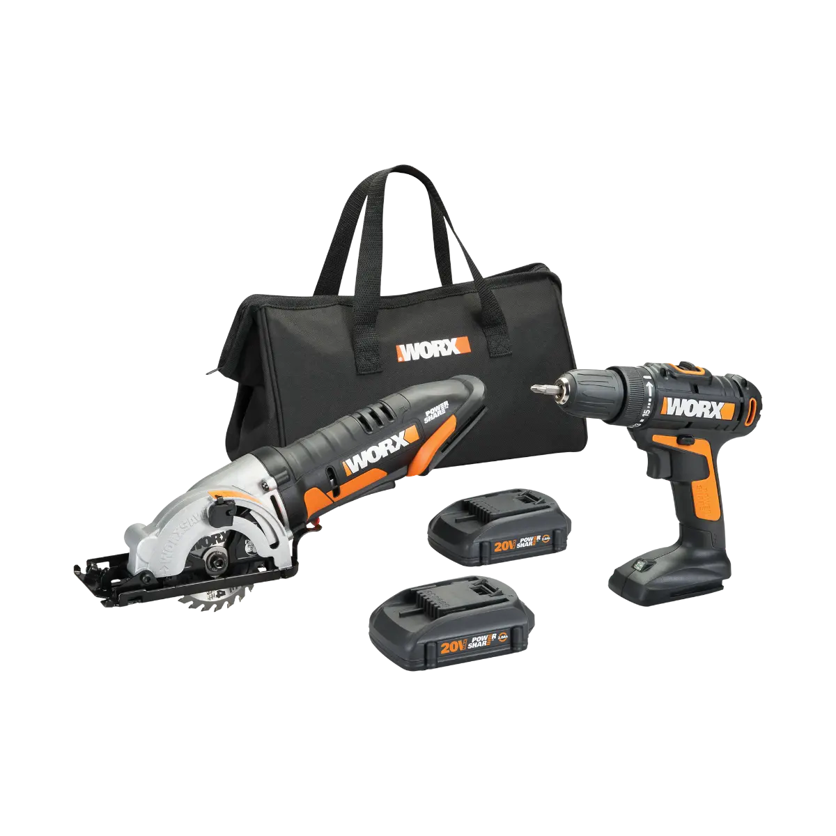 20V Power Share Drill Driver & 3-3/8" Worxsaw Combo Kit (Discontinued)